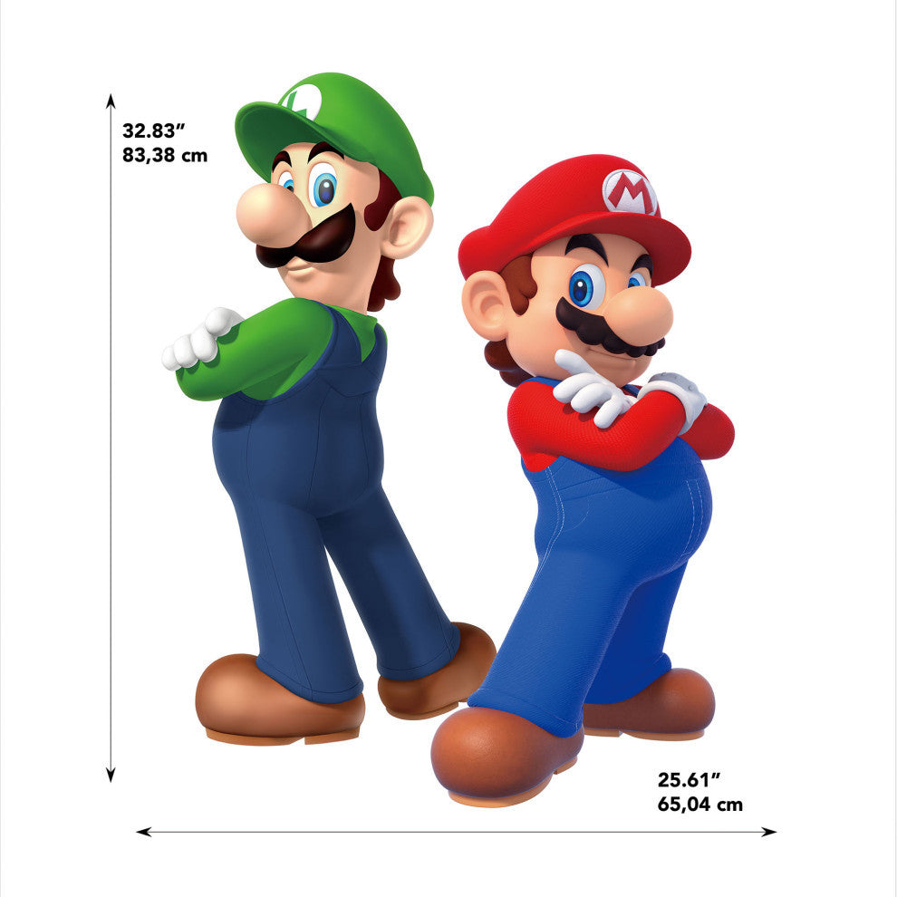 Super Mario Luigi And Mario Giant Peel and Stick Wall Decals