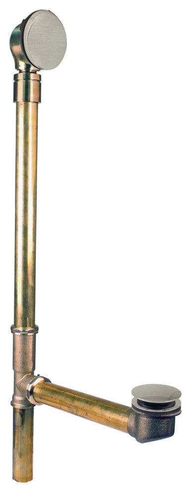 Illusionary Ball Joint Overflow with ADA approved Tip-Toe Drain, Satin Nickel
