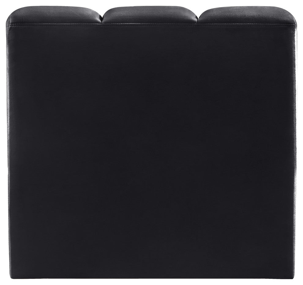 Arc Upholstered Modular Component, Black, 1-Piece: Straight Chair, Velvet