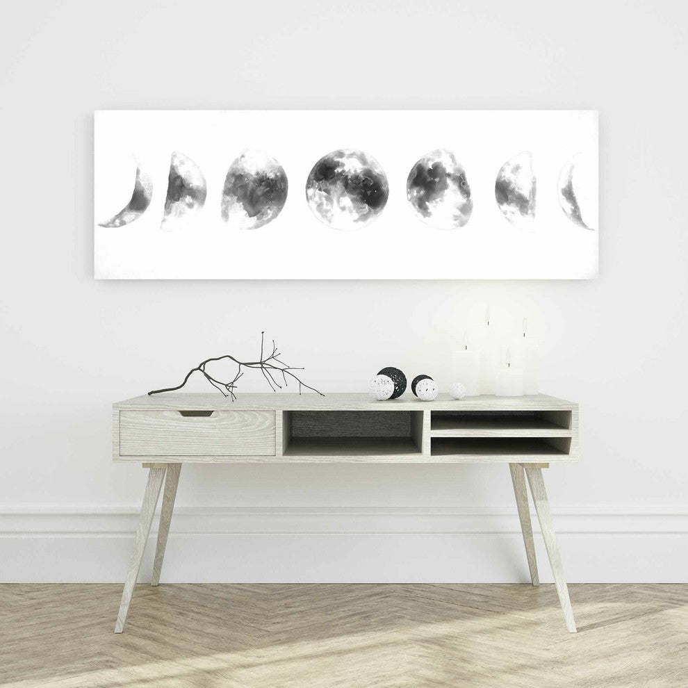 Moon Phases Print on Wrapped Canvas
