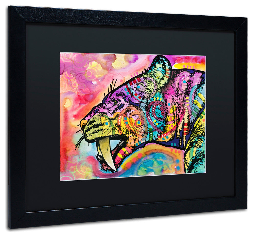 Dean Russo 'Saber Tooth' Matted Framed Art, Black Frame, Black Mat, 20x16