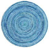 Safavieh Braided 6' Round Hand Woven Rug in Turquoise
