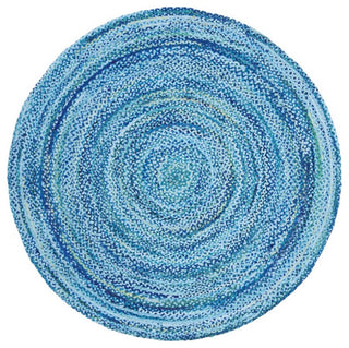 Safavieh Braided 6' Round Hand Woven Rug in Turquoise