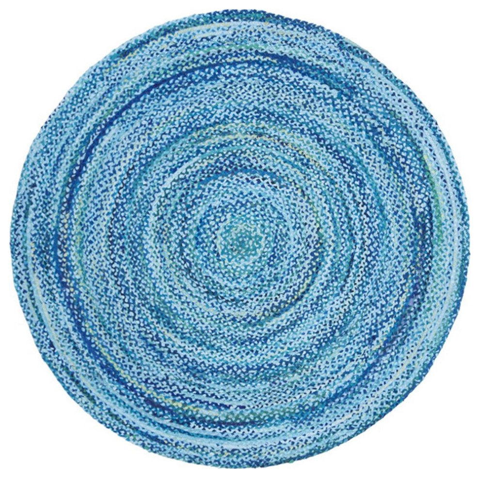 Safavieh Braided 6' Round Hand Woven Rug in Turquoise