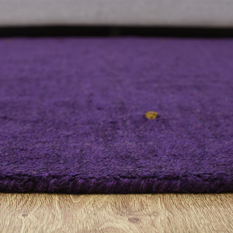 Hand Knotted Loom Silk Mix Area Rug Contemporary Purple