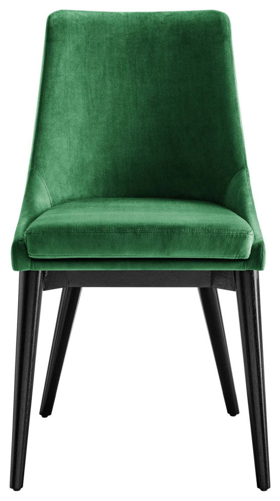 Viscount Accent Performance Velvet Dining Chairs, Set of 2, Emerald