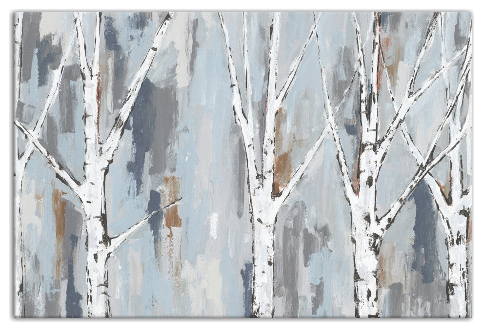 Painterly Birch Trees 32x48 Canvas Wall Art