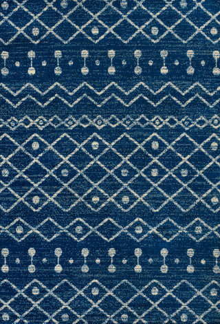 Aksil Moroccan Beni Souk Area Rug, Navy/Cream, 3 Ft. X 5 Ft.