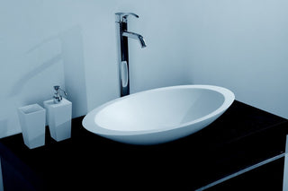 ADM Elipsed Countertop Sink, White, 24", Matte White
