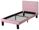 Benzara BM167271 Polyurethane Twin Size Bed with High Headboard, Pink