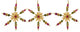 Set of 3 Tuscan Beaded Snowflake Christmas Ornaments