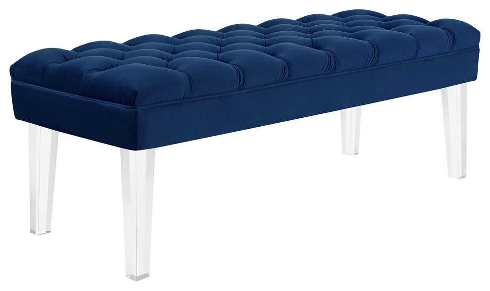Navy Valet Performance Velvet Bench
