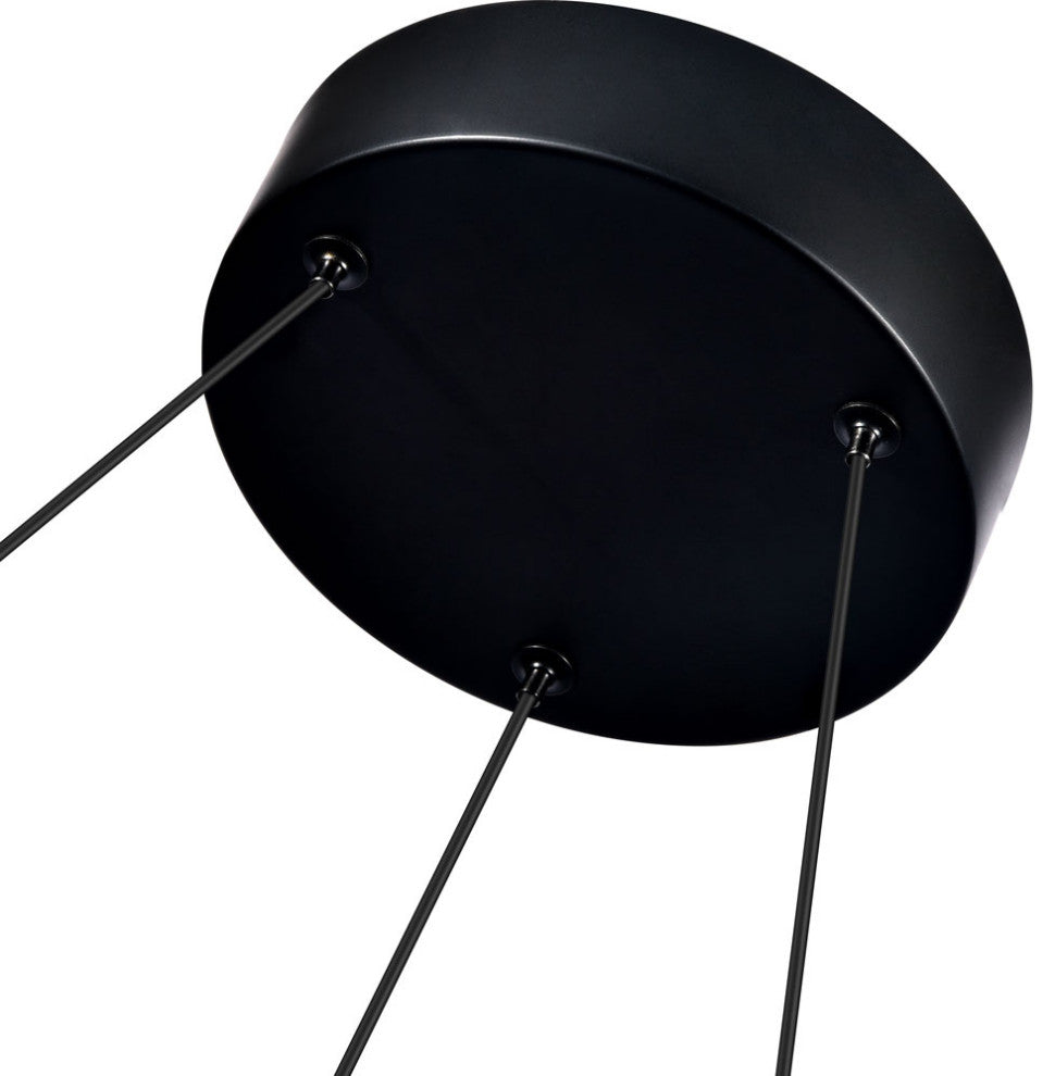 Sorrento 27" 9 Shades ETL Certified Integrated LED Circular Chandelier, Black