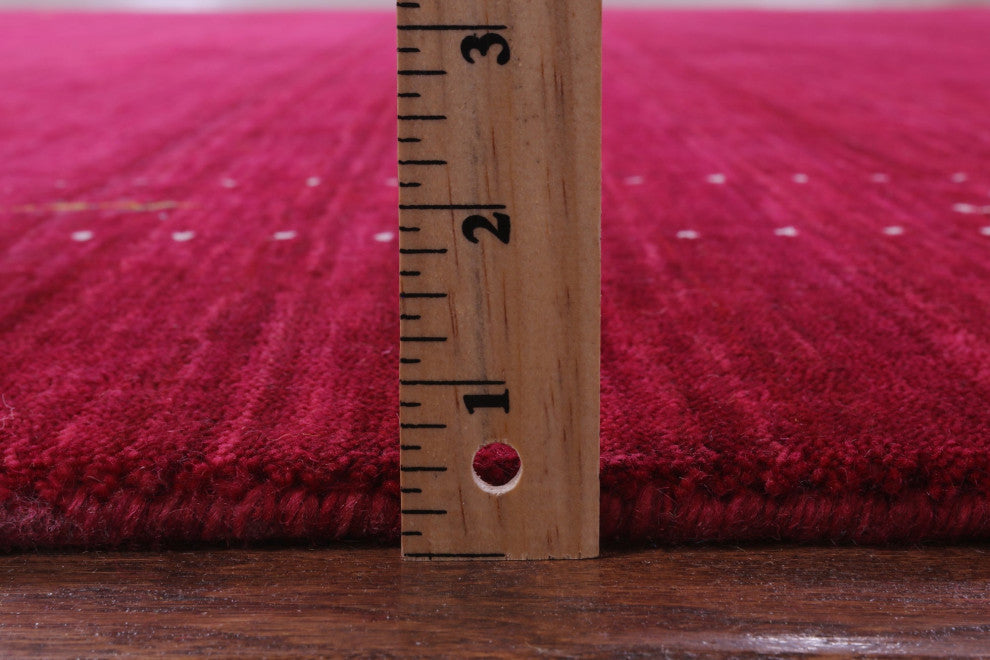 8' Square Persian Gabbeh Handmade Wool Rug - Q15222