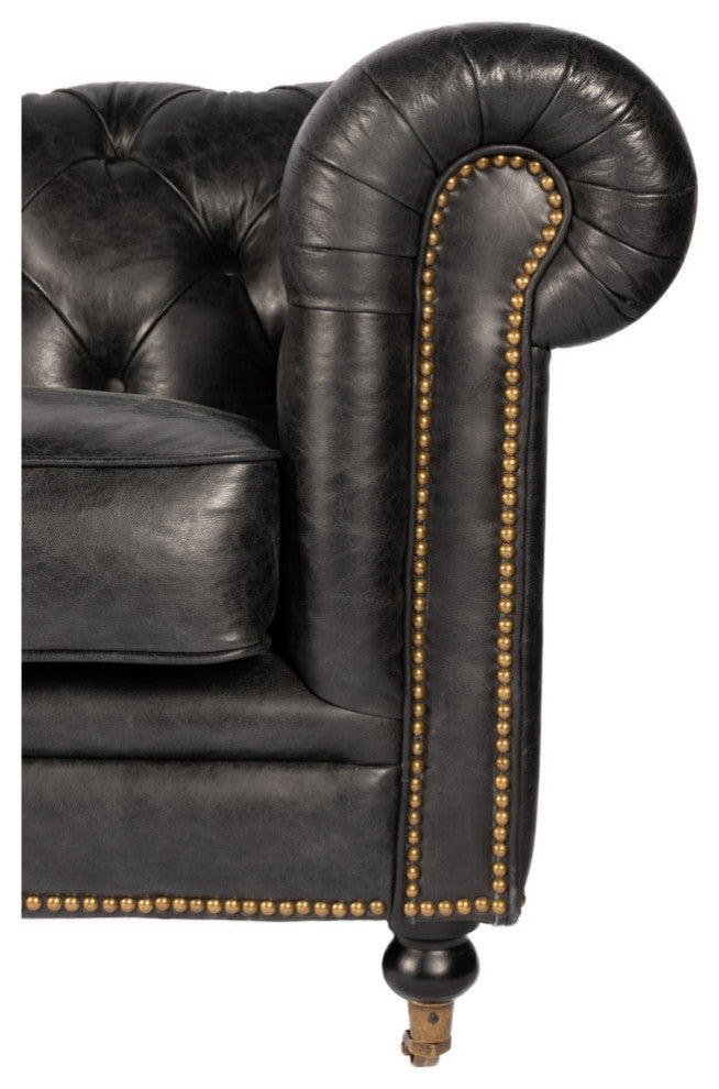 Birmingham Sofa Onyx Black Leather