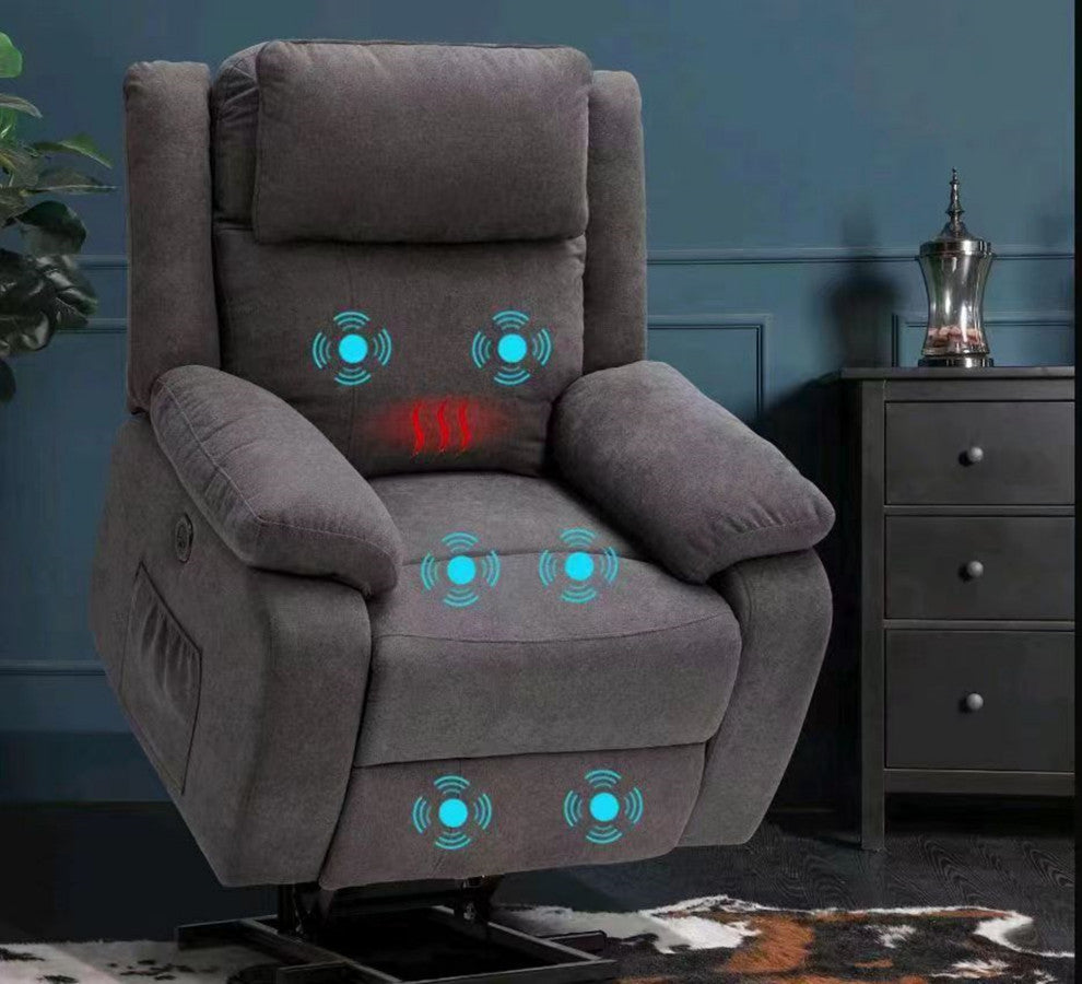 Power Lift Assist Standard Recliner Chair Gray Color