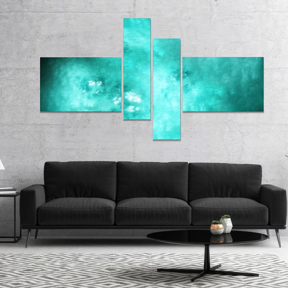 Blur Blue Sky with Stars, Abstract Canvas Art Print, 60"x32", 4 panels