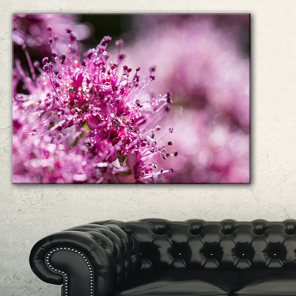 "Bright Pink Little Flowers" Flower Canvas Wall Art, 32"x16"