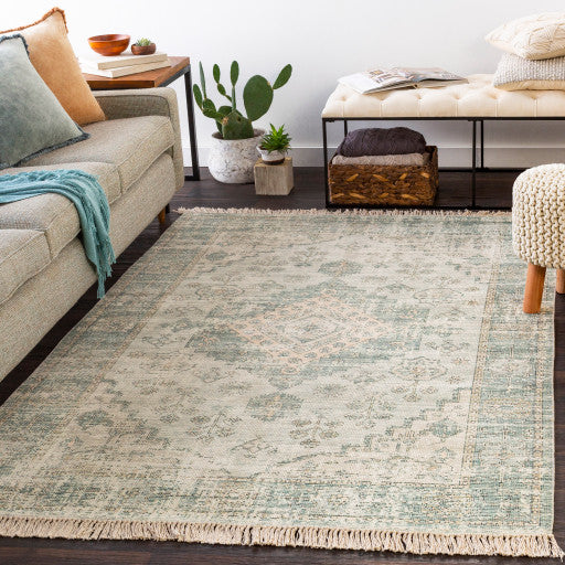 Surya Zainab ZAI-2311 2'6"x8' Rug, Sage/Dark Green/Lime/White