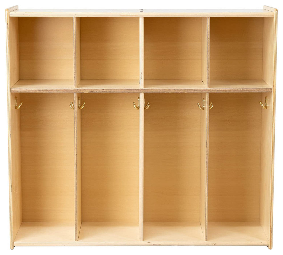 4 Section Cubby Toddler Stotage Organizer Hooks