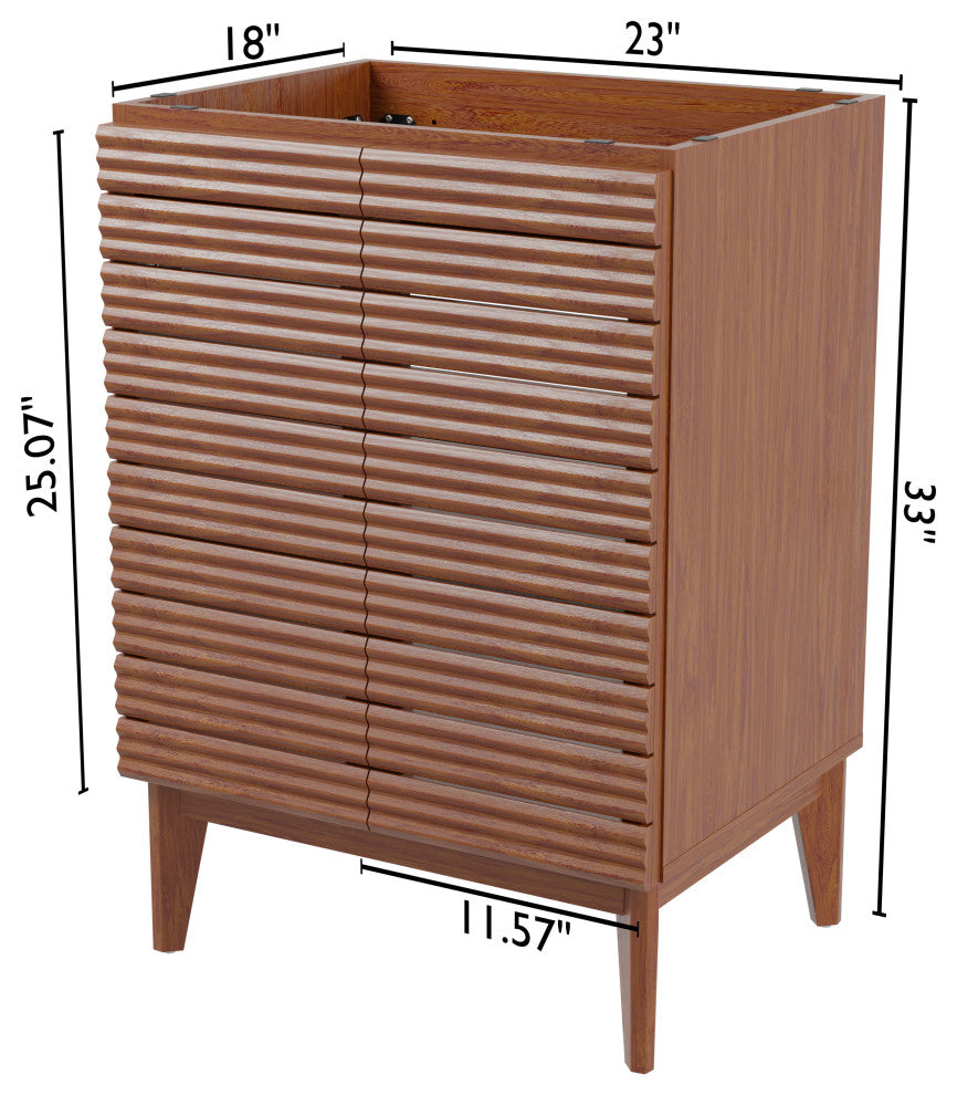 24" Modern Farmhouse 2-Shelf Bath Vanity Cabinet Only (Sink Basin not Included)