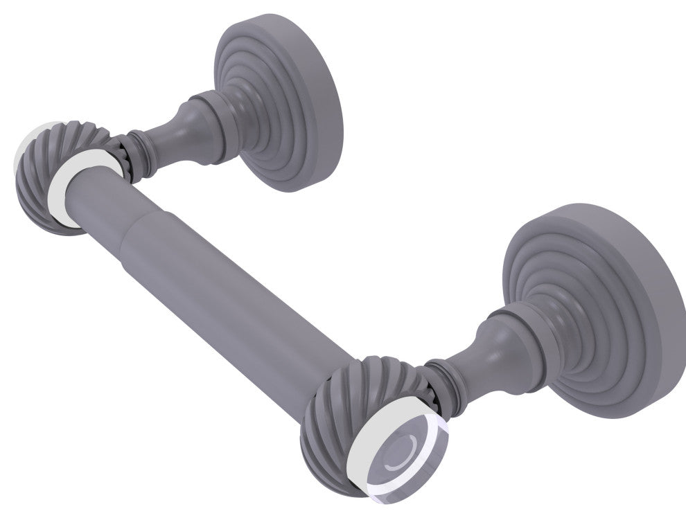 Pacific Grove 2-Post Toilet Paper Holder with Twisted Accents, Matte Gray