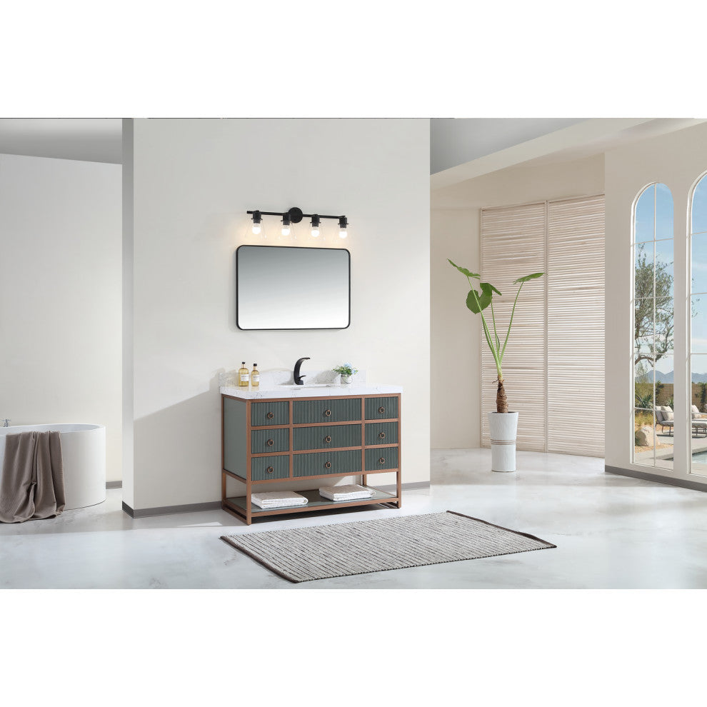 Vanity With Mirror,Sconce,Faucet Included