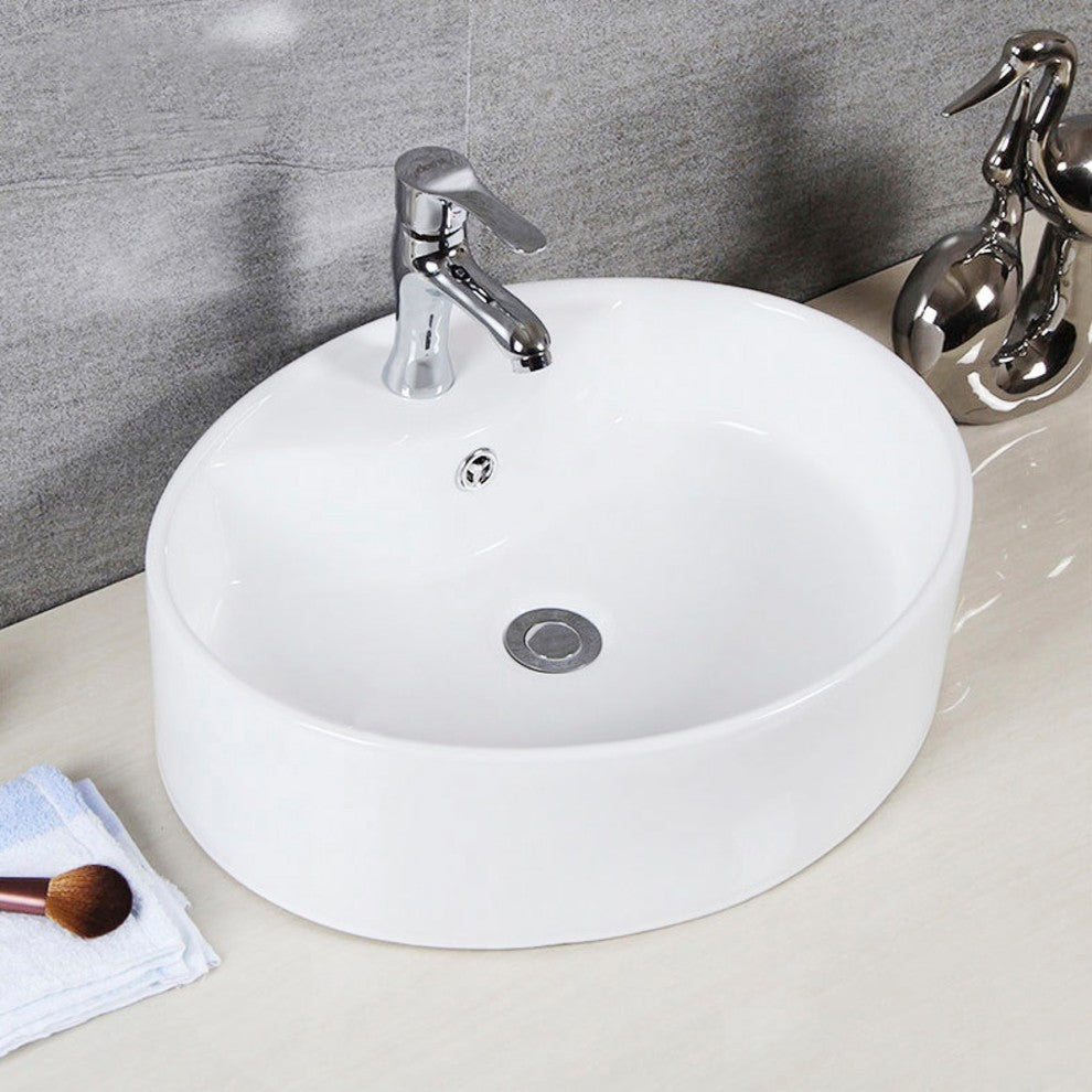 Safavieh Brook Porcelain Ceramic Vitreous Oval 20" Bathroom Vessel Sink