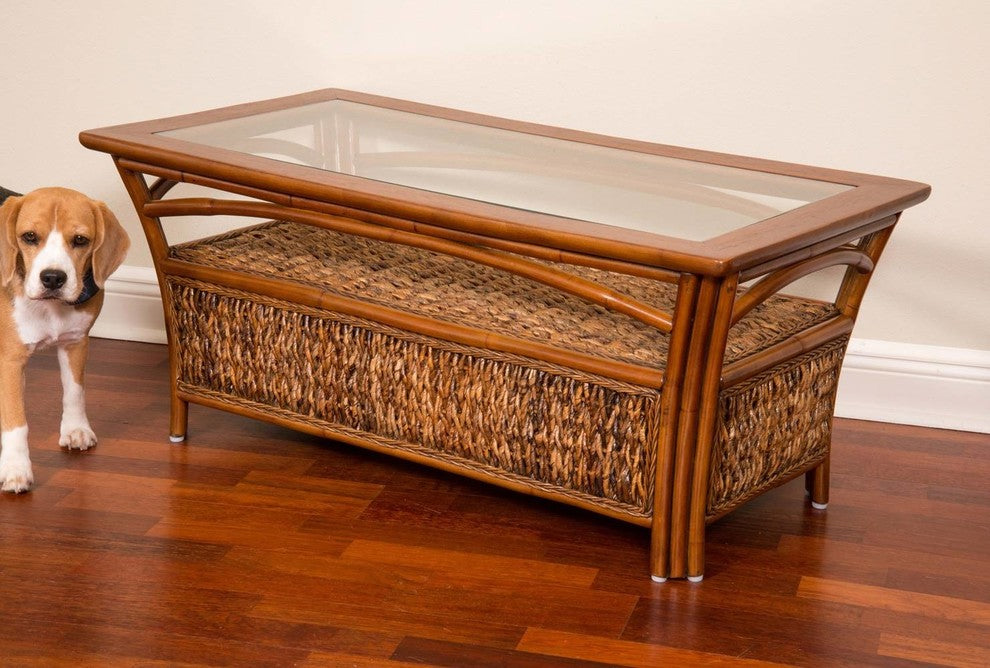 Panama Cocktail Table With Glass, Sienna
