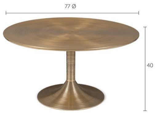 Gold Round Pedestal Coffee Table | Bold Monkey Hypnotising