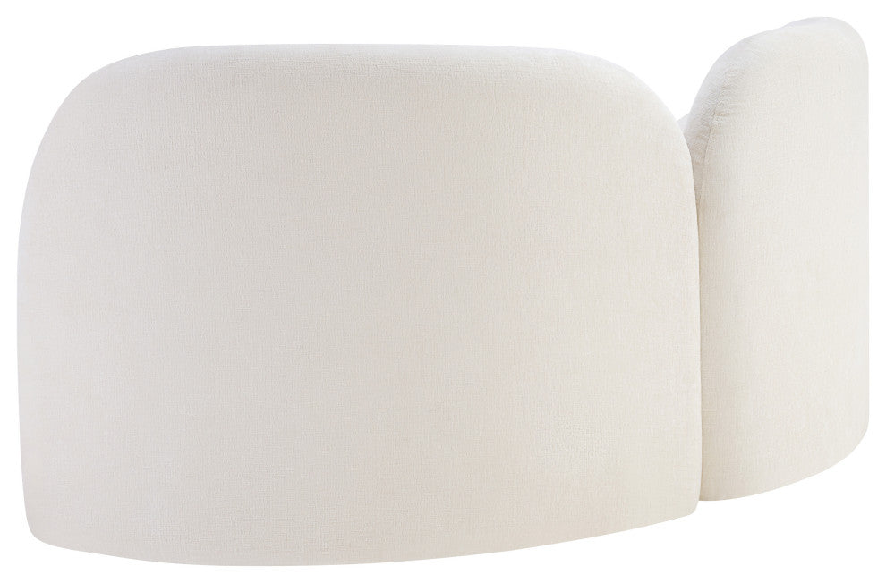 Daphne Upholstered Chair/Loveseat/Sofa, Cream, Chenille Fabric, Loveseat