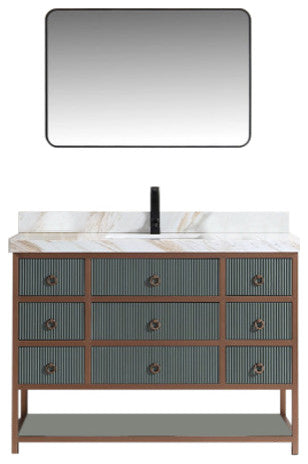 Vanity With Mirror,Sconce,Faucet Included