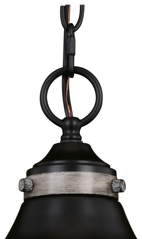 Sheffield 10" Pendant New Bronze and Distressed Ash with Light Silver Inner