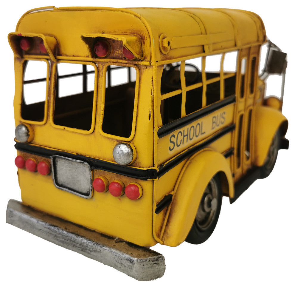 Metal Model School Bus Decor