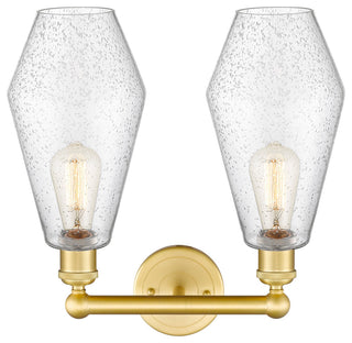 Cindyrella 2-Light 16" Bath Vanity Light, Satin Gold, Seedy Shade
