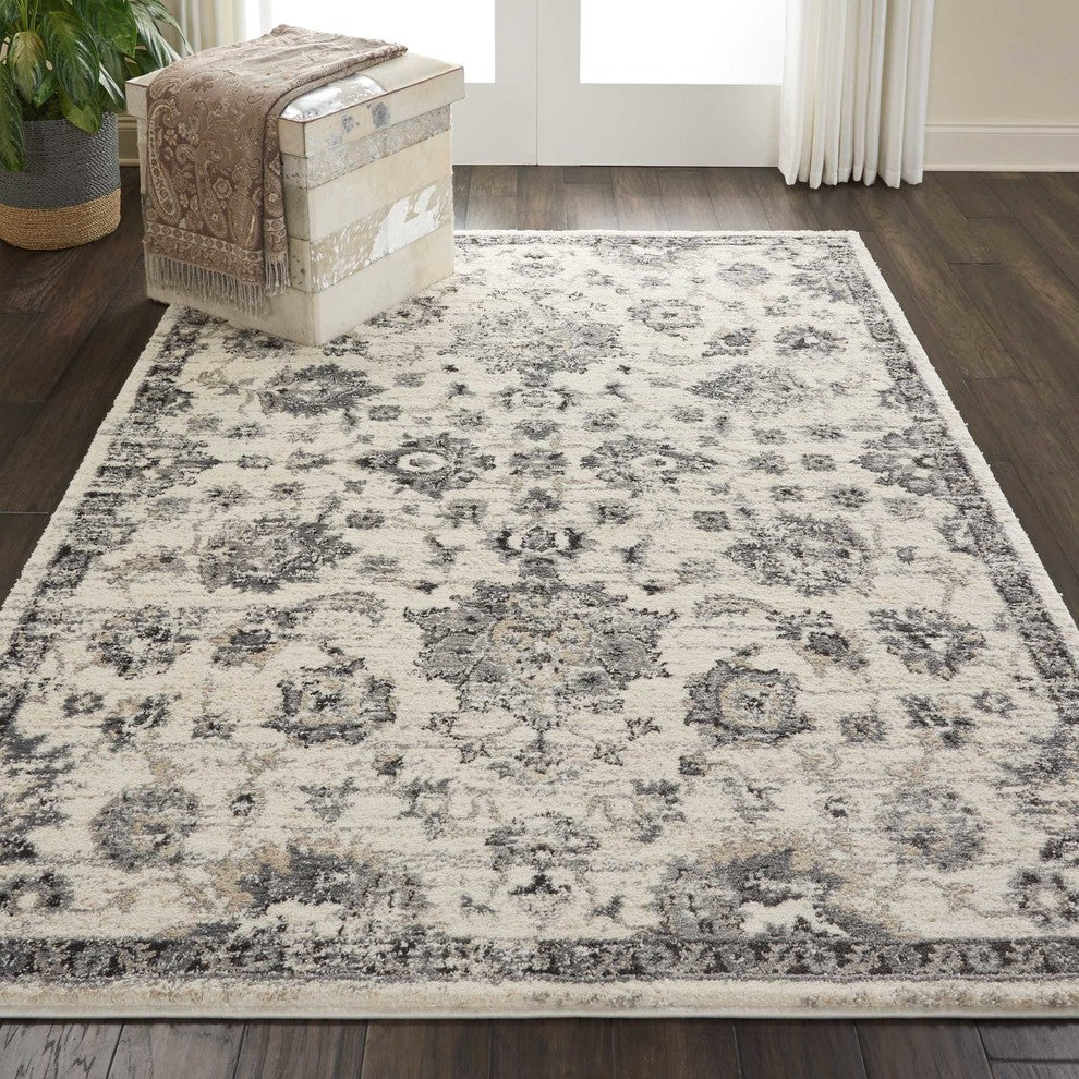 Nourison Fusion Cream/Gray Area Rug, 5'3"x7'3"