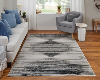 Orin Modern Diamond, Black/Silver/Taupe, 12'x15' Area Rug