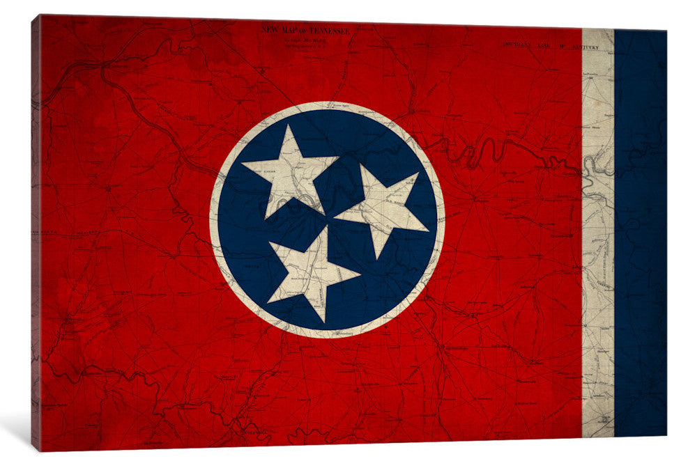 "Tennessee (Vintage Map)" by iCanvas, Canvas Print, 26x18"