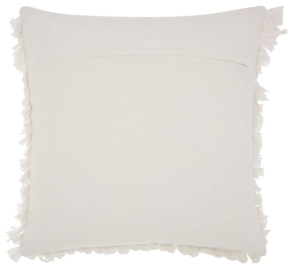 Mina Victory DL058 Throw Pillow, White, 20" x 20"