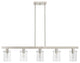 Munich 5 Light Brushed Nickel Linear Chandelier