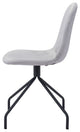 Dining Chair, Set of 2, Steel Metal, Fabric, Gray, Black, Cafe Bistro