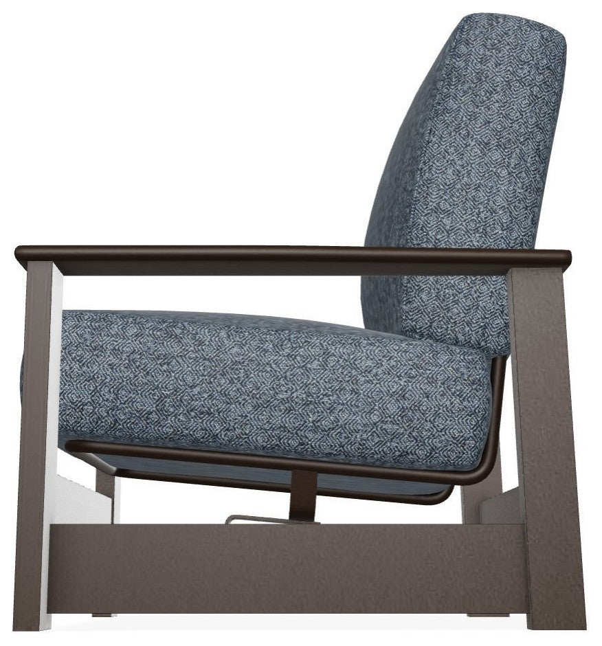 Leeward Deep Seat Outdoor Armchair with Hidden Motion, Restore Indigo/Kona