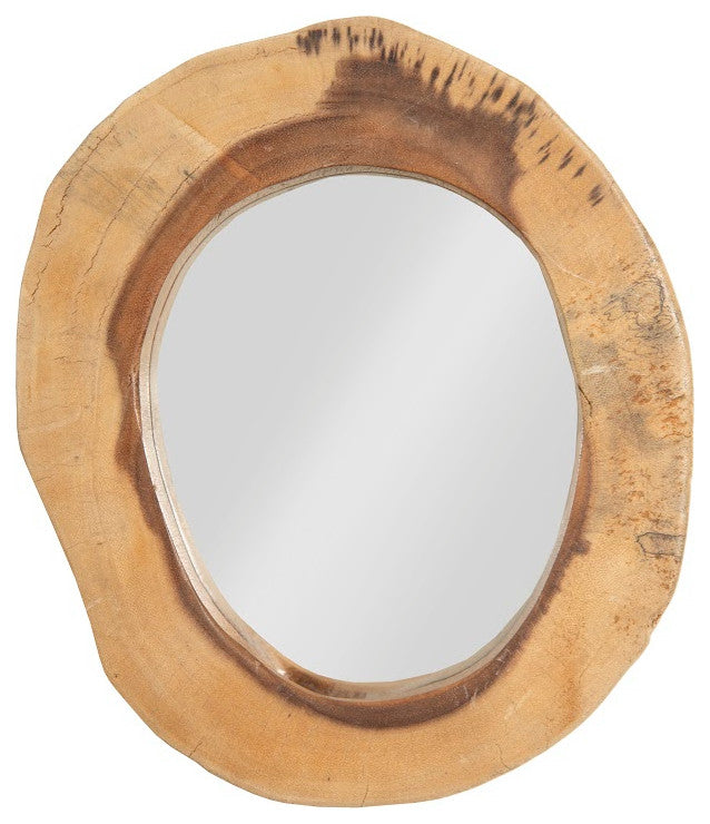 Chamcha Wood Slice Mirror, Small