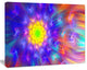 Bright Blue Fractal Petals Dandelion, Large Floral Canvas Art Print, 60x40