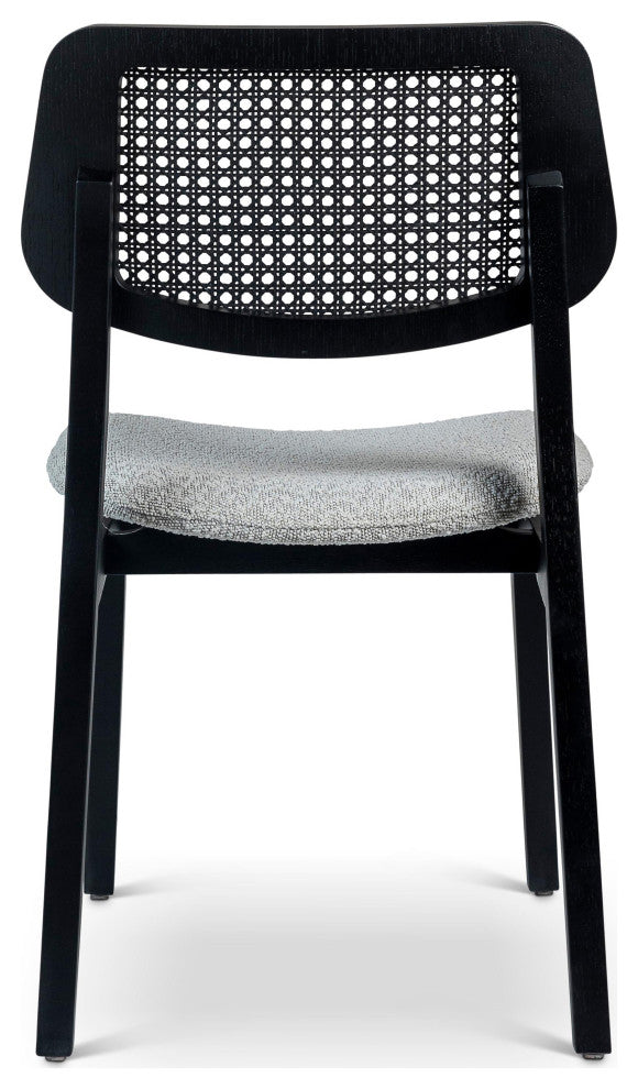 Modern Brazilian, Beth, Cane Side Chair, Ebano/Crafted Glaze