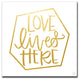 Ready2HangArt ''Love Lives Here'' by Ink Letter Love Canvas Art, 16"x16"