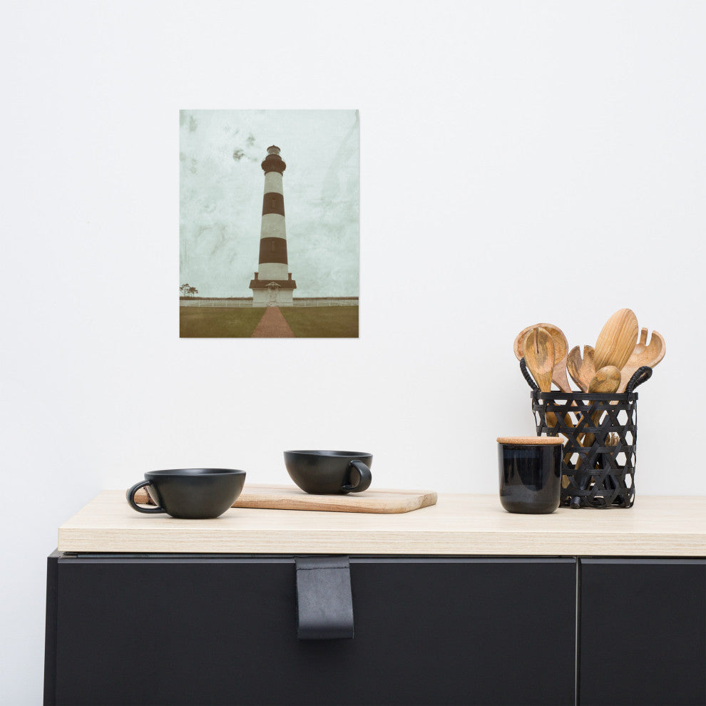 Coastal Wall Art: Bodie Lighthouse Landscape Photo Unframed Print, 11" X 14"