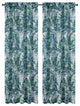 54"x63" Palm Set of 2 Faux Linen Sheer Curtain Panels, Blue-Green