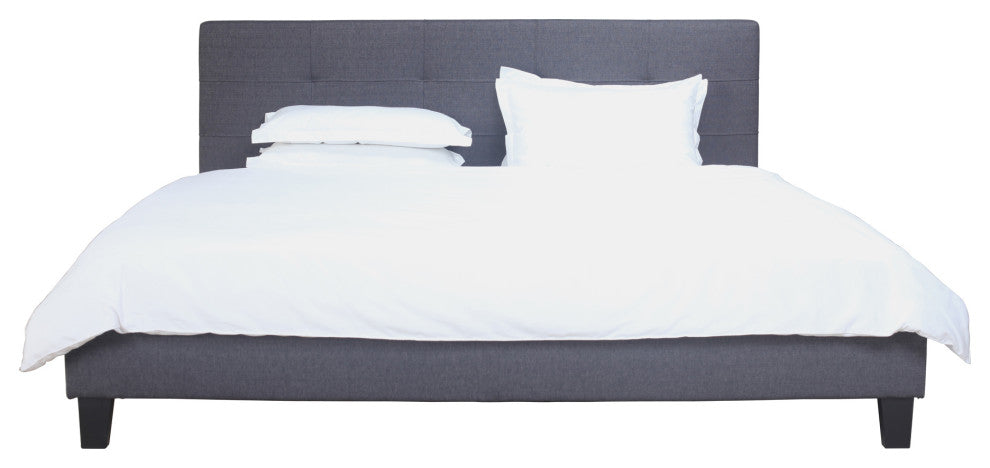 First of A Kind Eliza Queen Bed Dark Gray Fabric