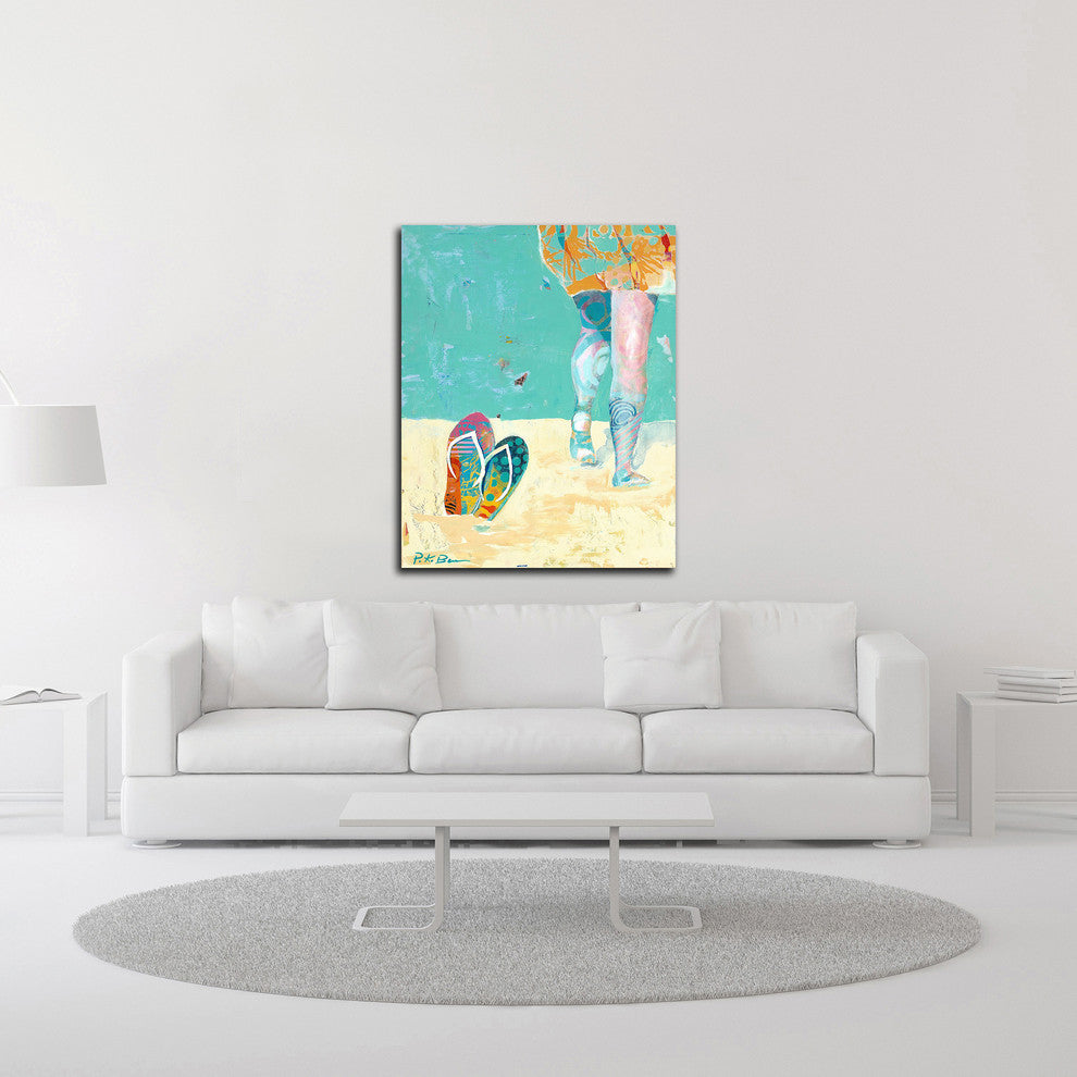 Flip Flops on the Beach by Pamela K. Beer, Print on Canvas, 32"x40"